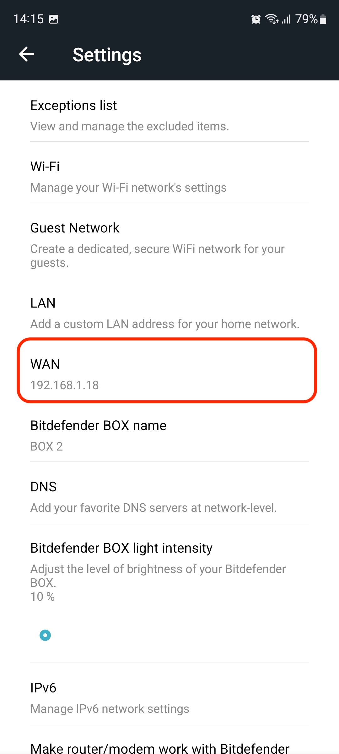 How to change the WAN settings