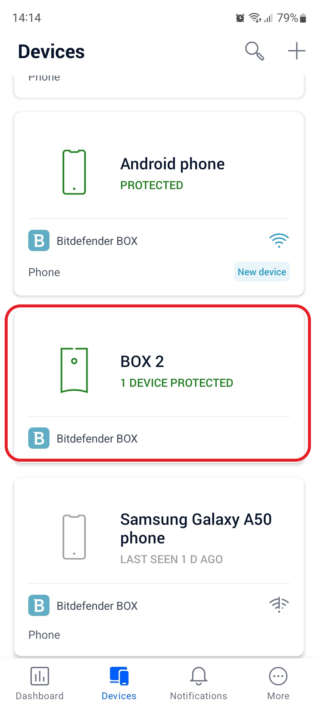 Bitdefender BOX - Dispozitive