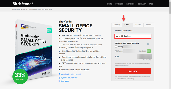 Total 65+ imagen bitdefender small office security vs total security