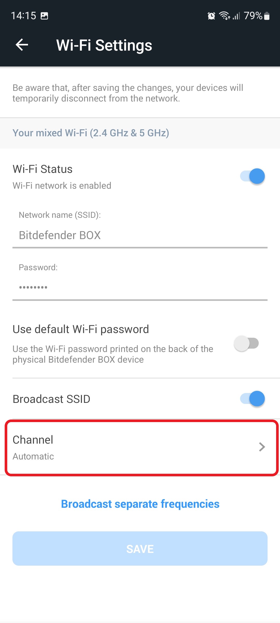How to change the Wi-Fi channel