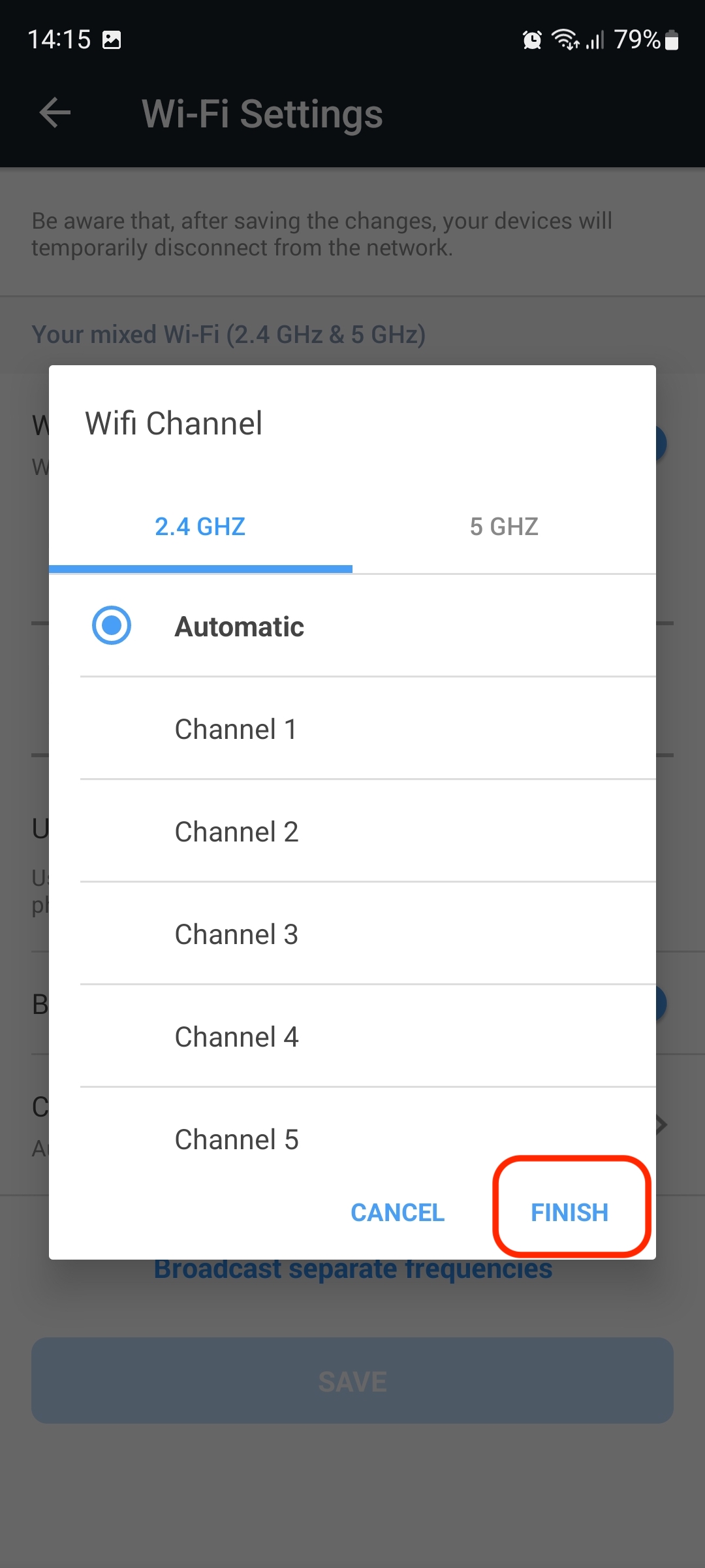 How to change the Wi-Fi channel