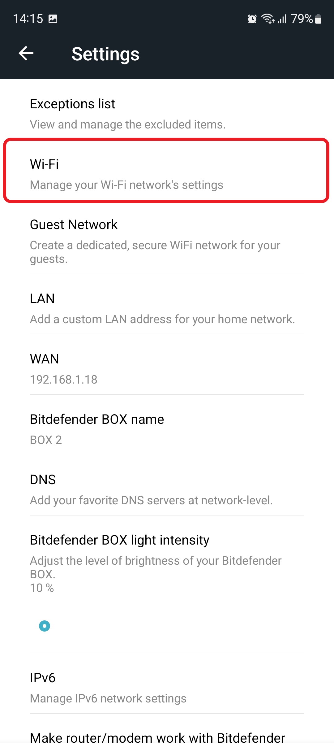 Uw Wi-Fi-naam en wachtwoord voor Bitdefender BOX wijzigen