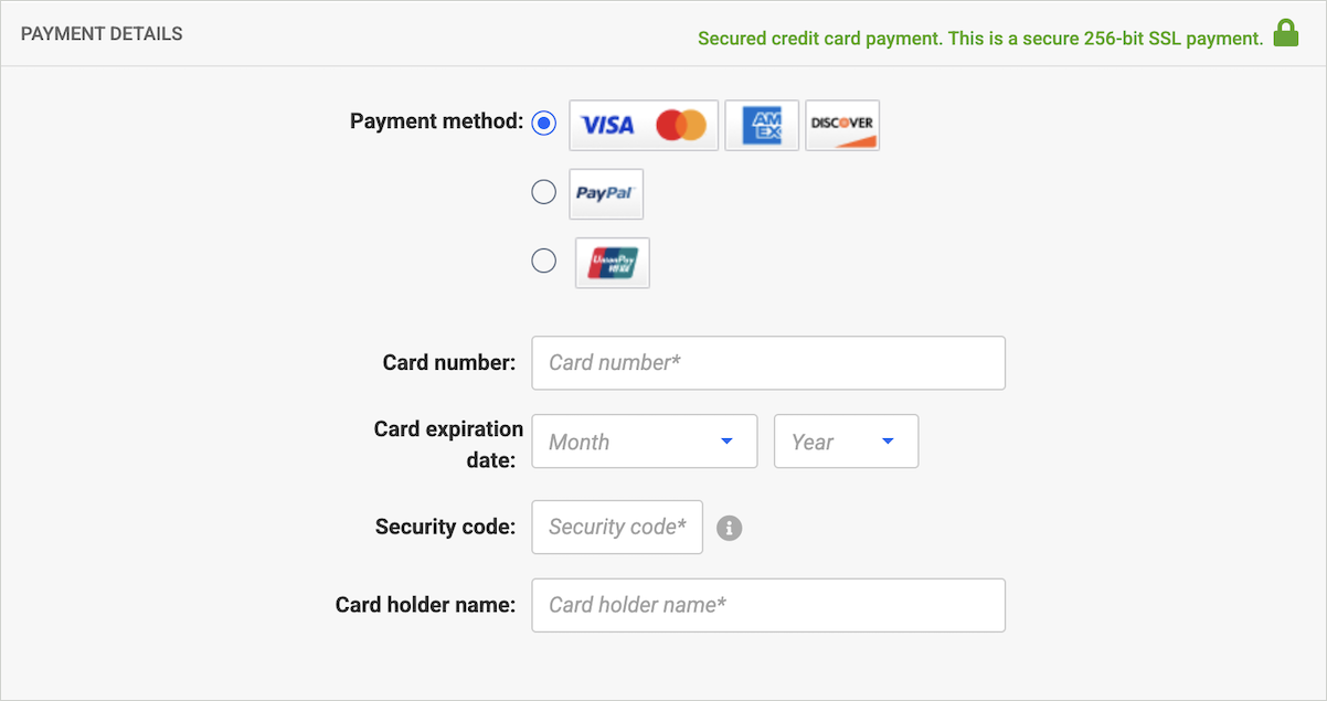 Payment details