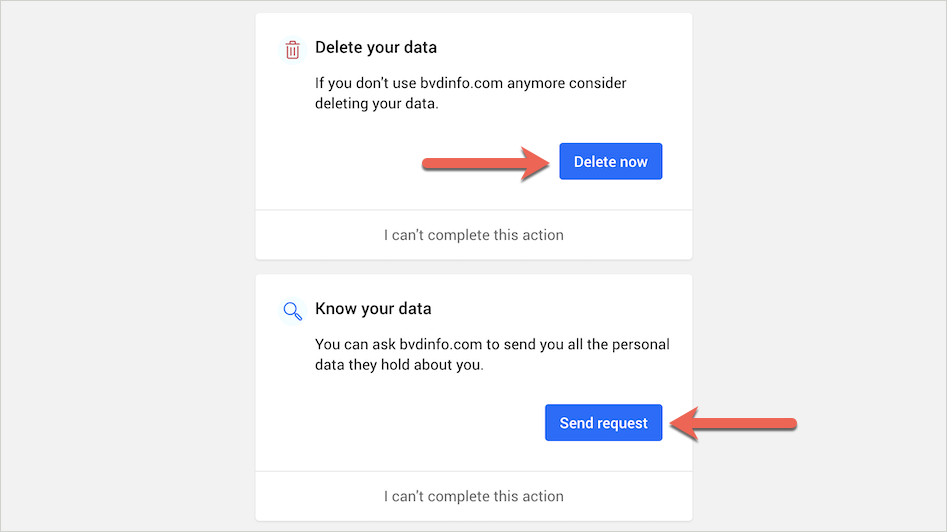 Delete your data