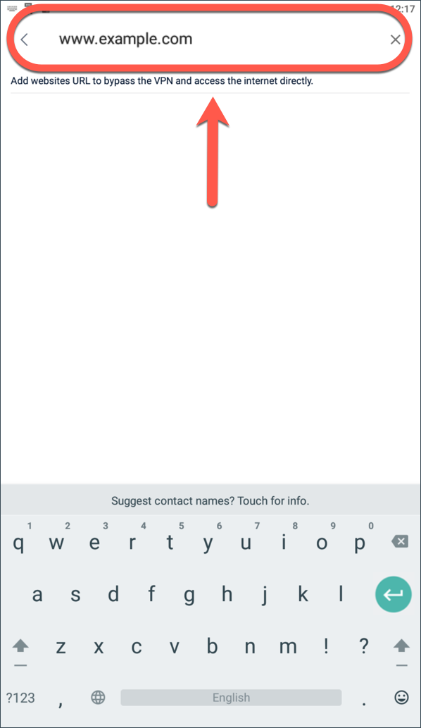 Add website to Split tunneling