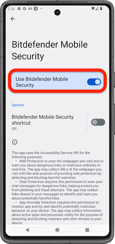 Use Bitdefender Mobile Security