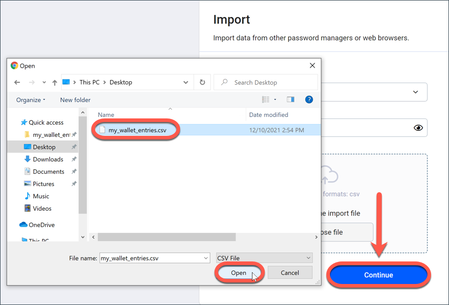 Import Passwords into Bitdefender Password Manager