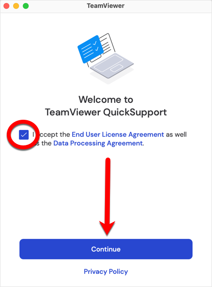 Continue to join TeamViewer