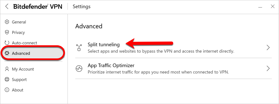 Some Windows apps won't work with Bitdefender VPN - Split Tunneling solution