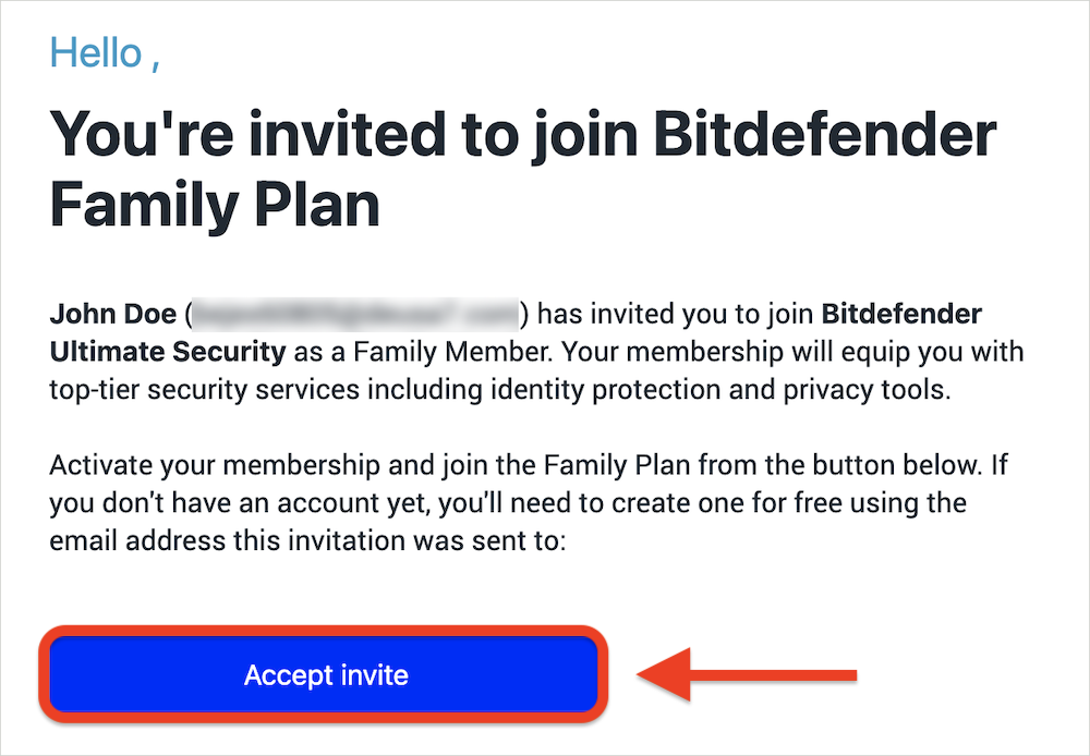 Accept invite