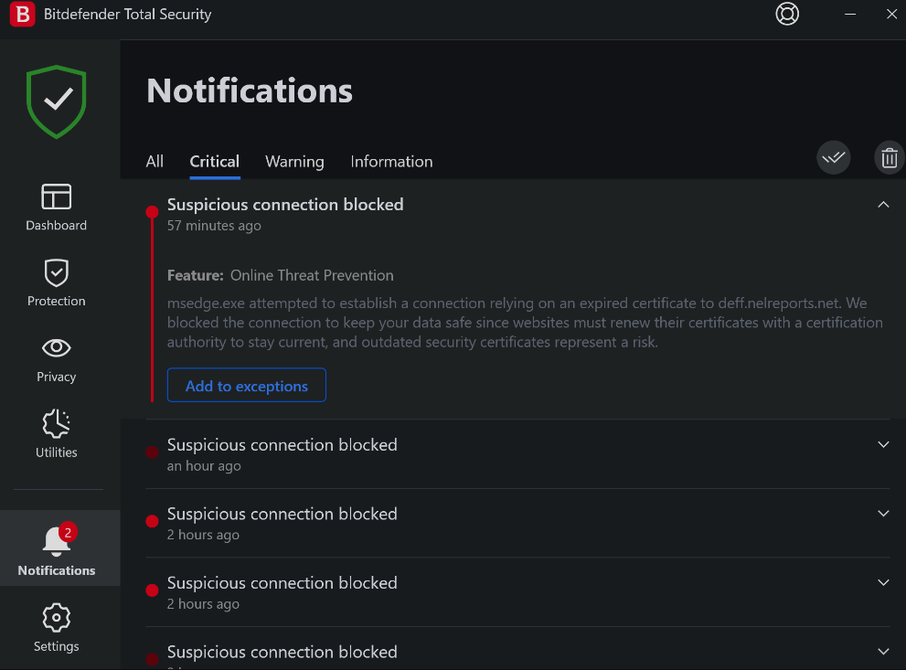 If you’ve been receiving notifications from Bitdefender regarding bzib.nelreports.net and deff.nelreports.net in relation to Microsoft Edge, fret not!