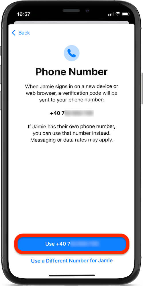 Use your phone number