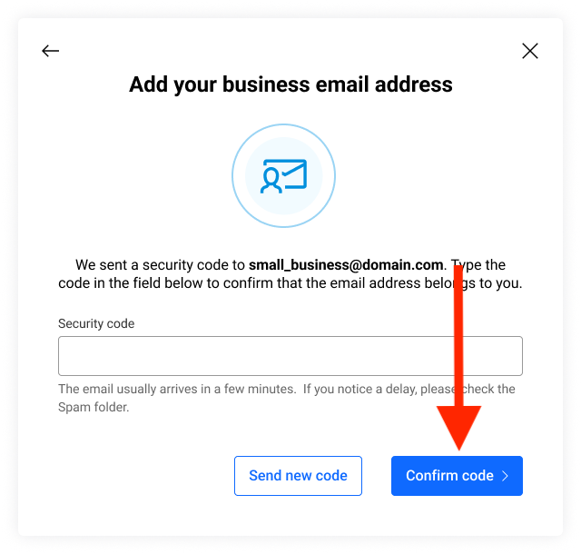 Confirm code