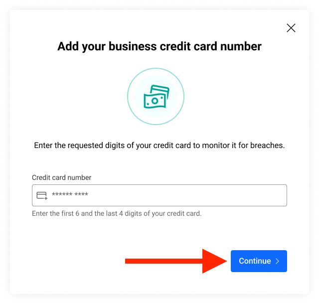 Credit card number