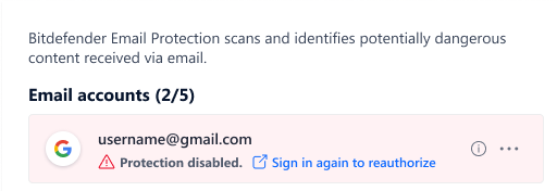 Protection disabled