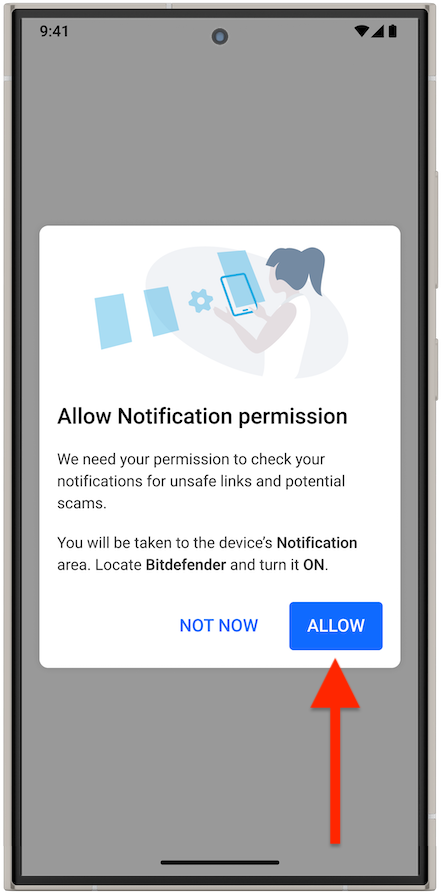 Allow notification permission
