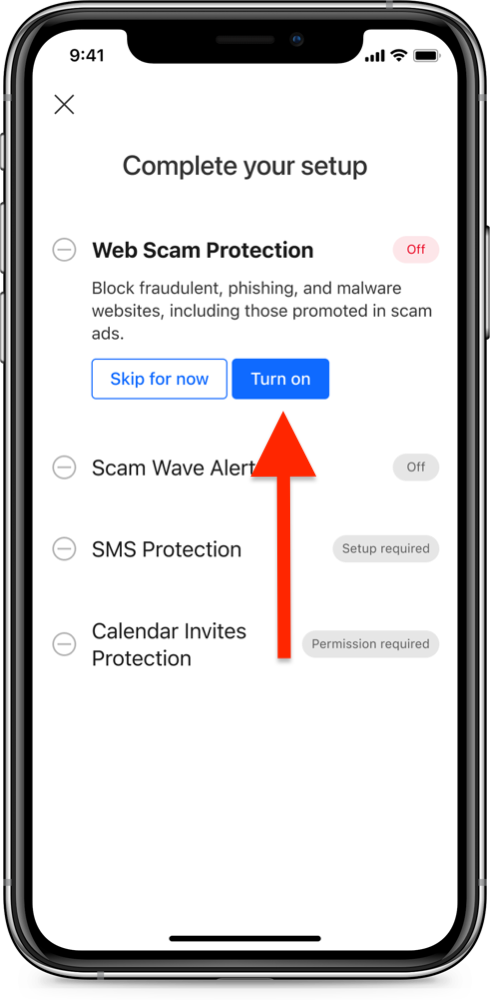 Turn on Web Scam Protection