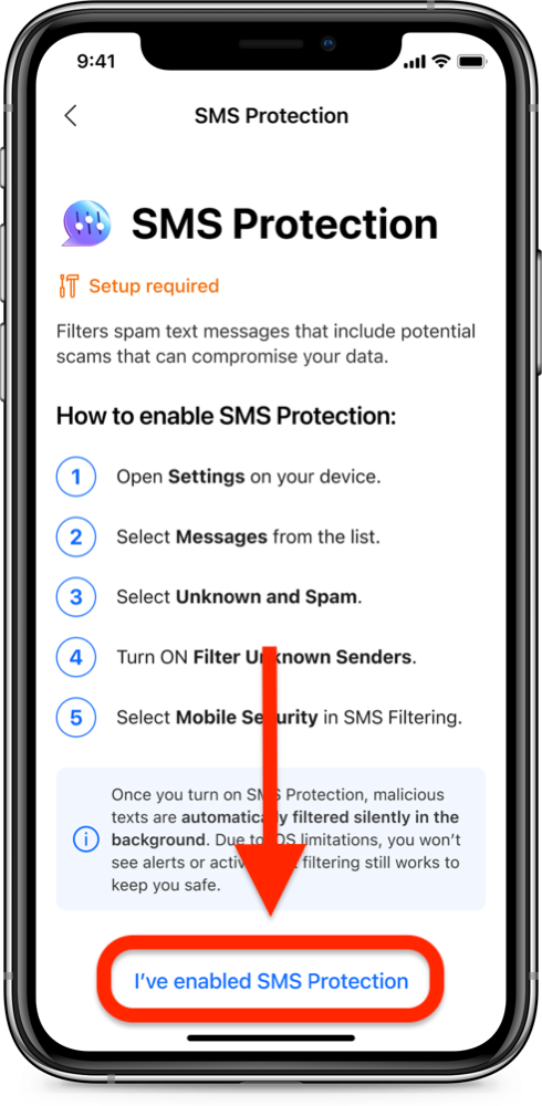 I've enabled SMS Protection
