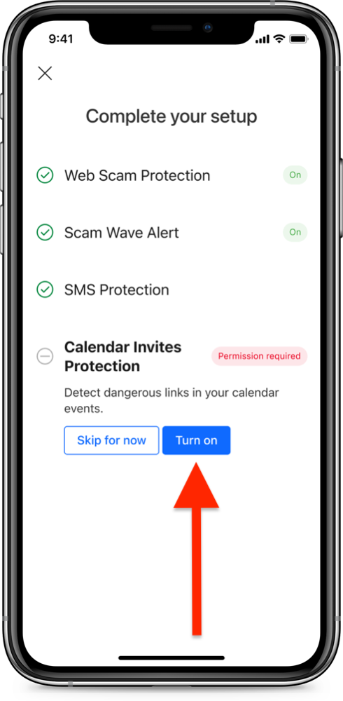 Turn on Calendar invites protection
