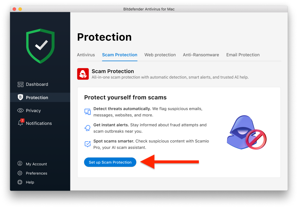 Set up Scam Protection on macOS