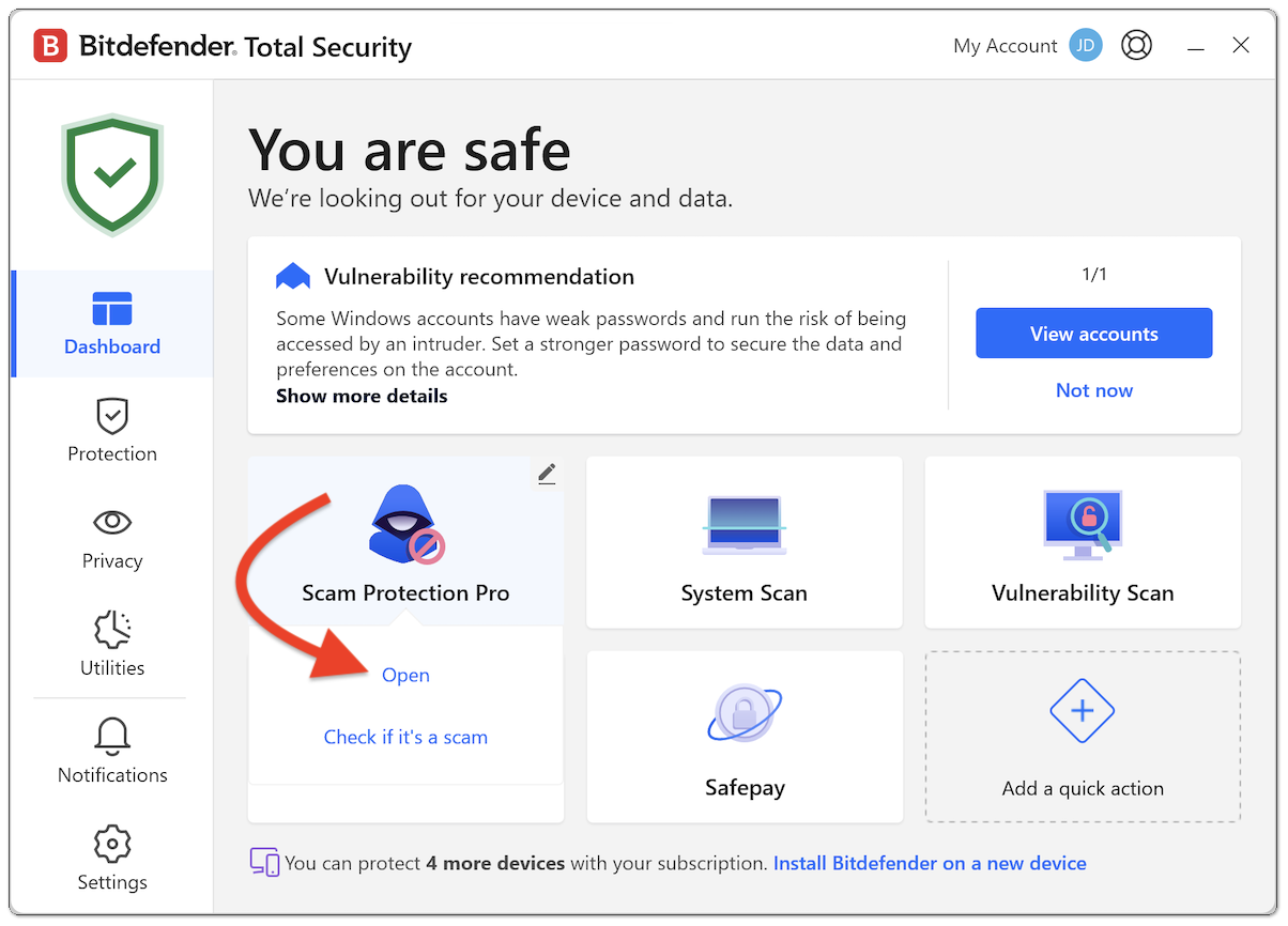 open Scam Protection Pro