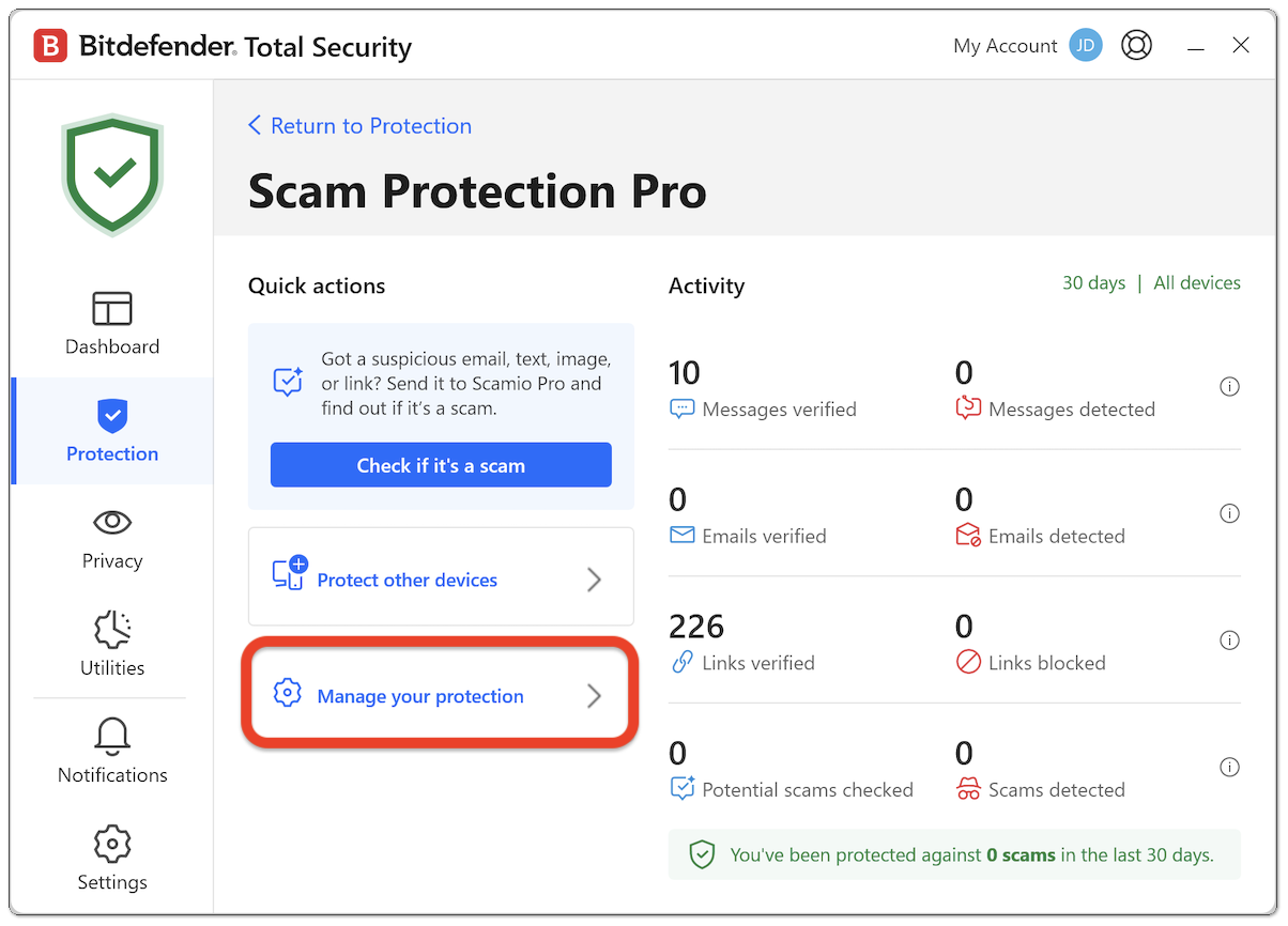 Manage your protection