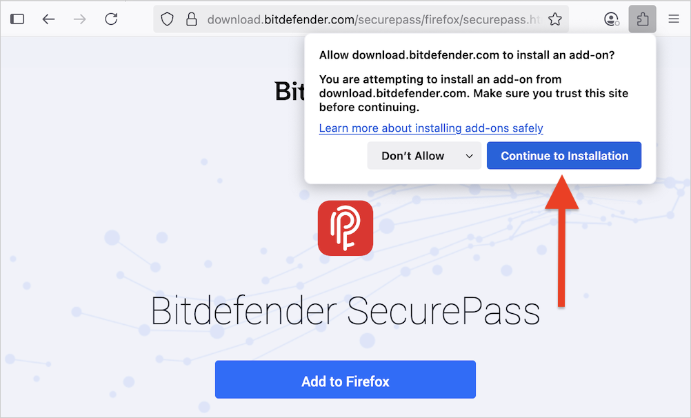 Continue to installation