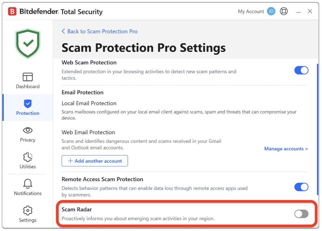 How to Turn Off Scam Protection Pro on Windows
