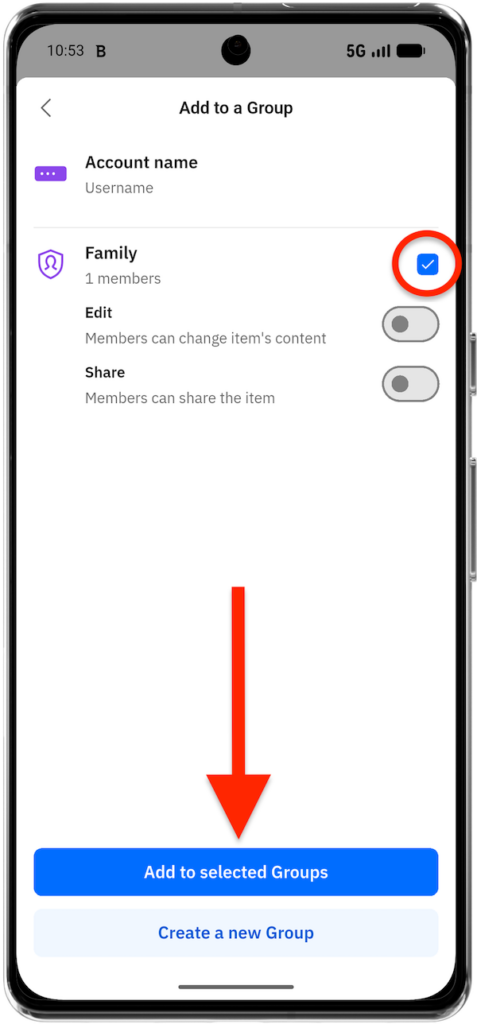 Add to selected groups