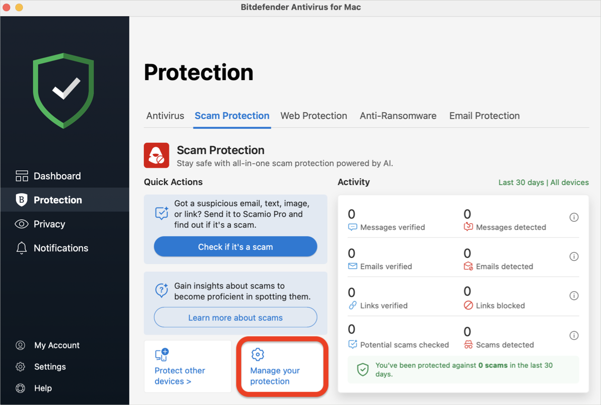 Manage your protection