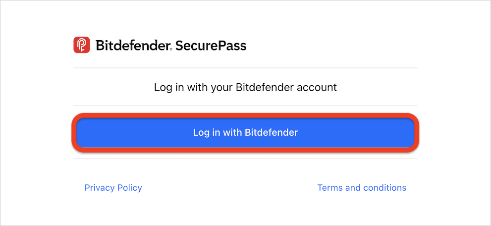 Login with Bitdefender