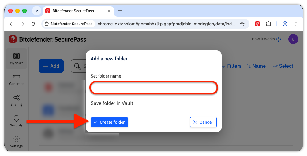 Set SecurePass folder name