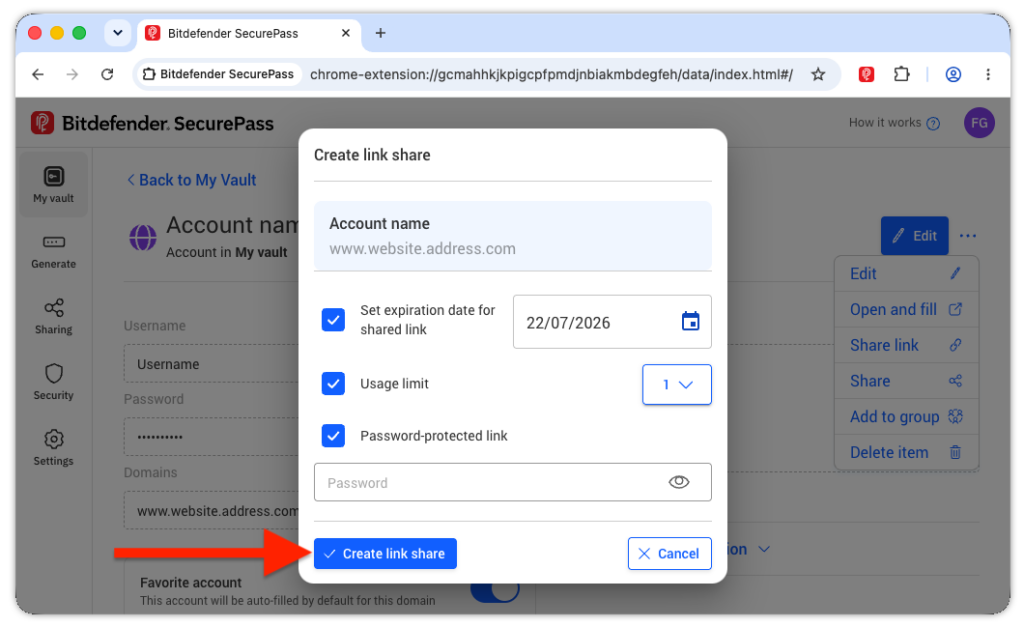 How to Share Passwords Securely with Bitdefender SecurePass