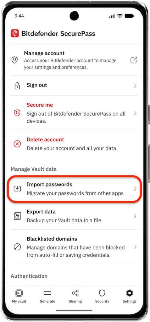 How to Import Passwords into Bitdefender SecurePass
