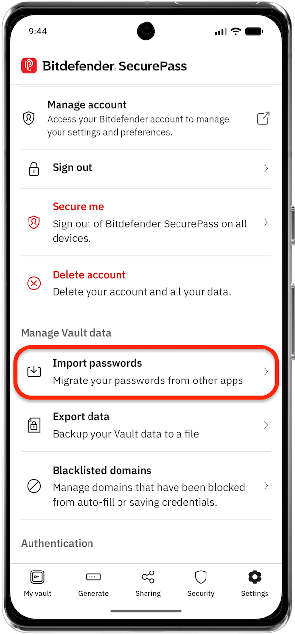How to import passwords into SecurePass app