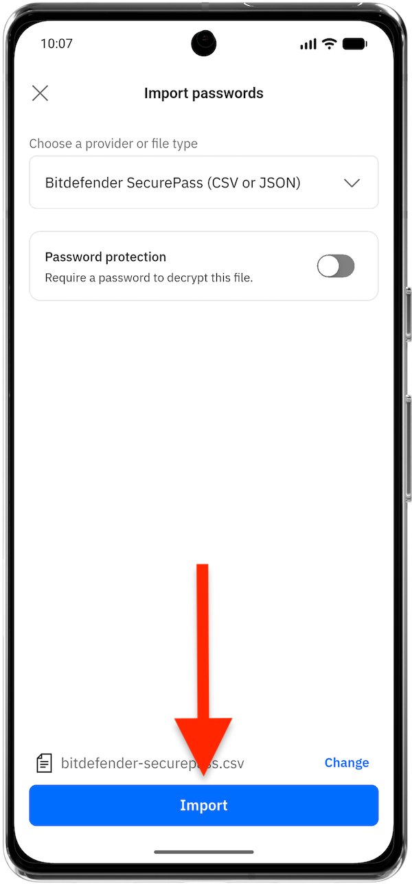 How to import passwords into SecurePass app