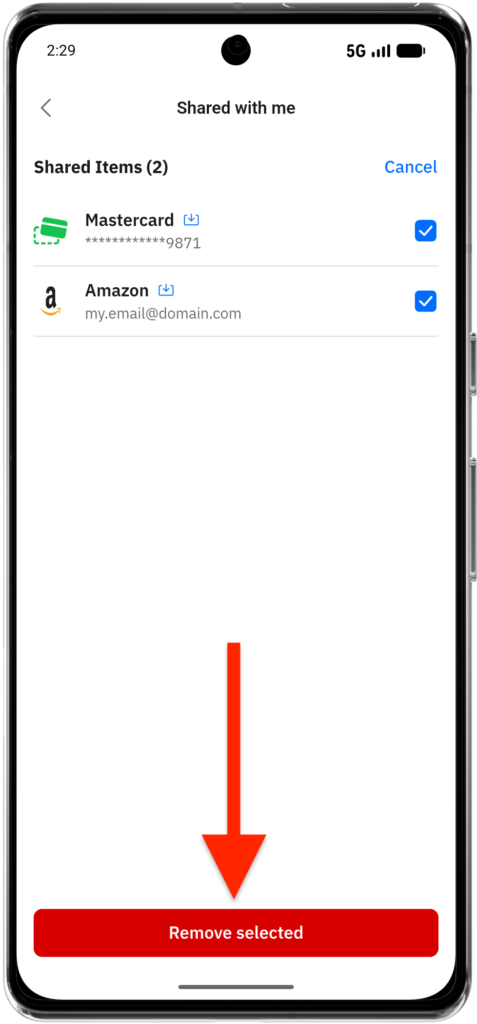 Remove selected items