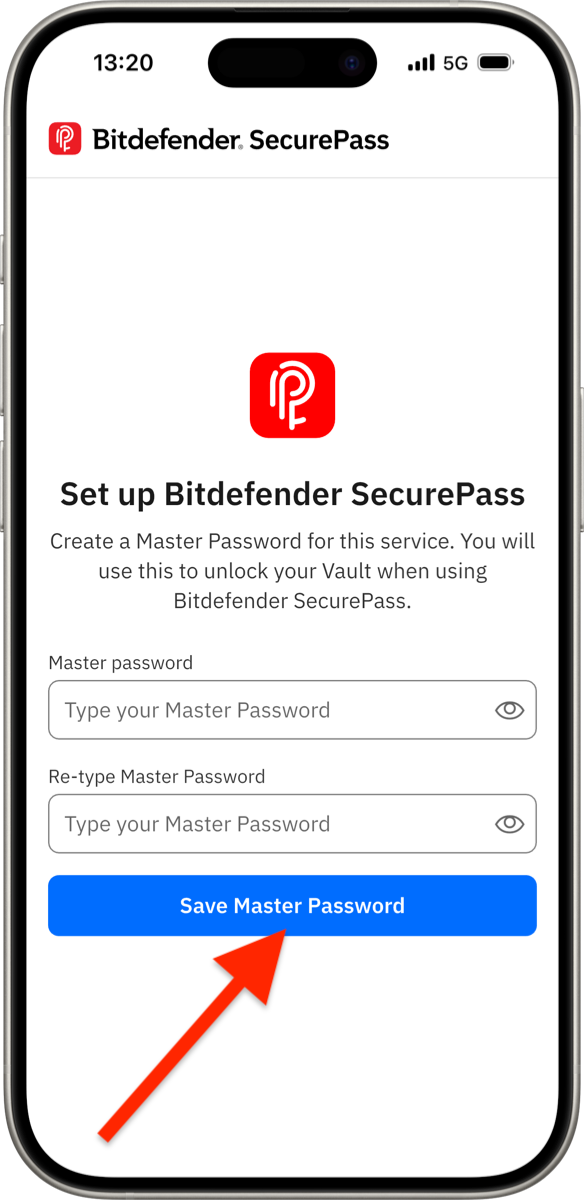 Save master password