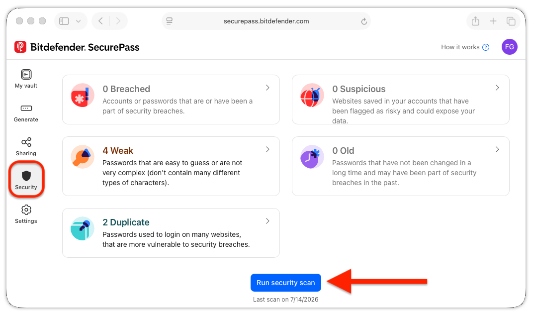 SecurePass Security feature