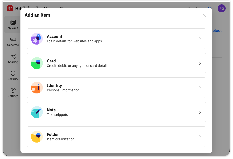 Add an item