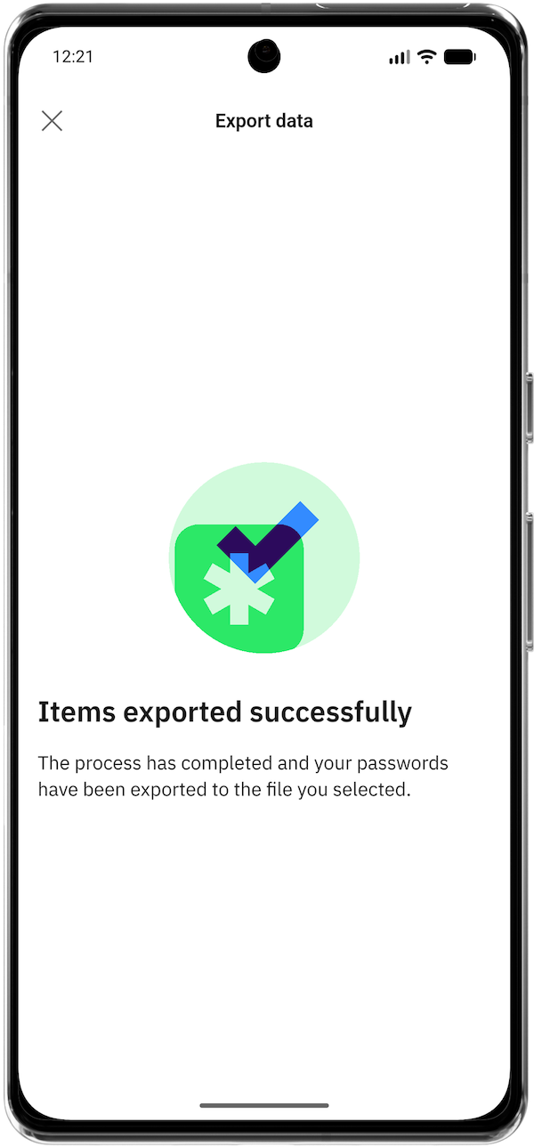 Items exported successfully