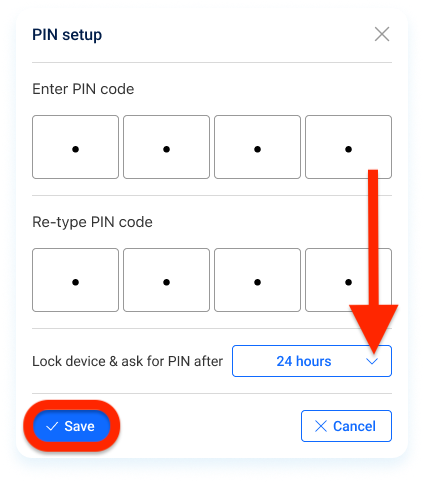 Save PIN to lock NETGEAR