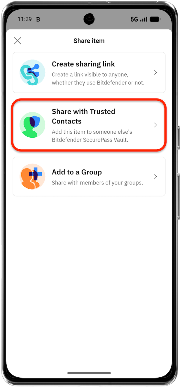 Share with trusted contacts