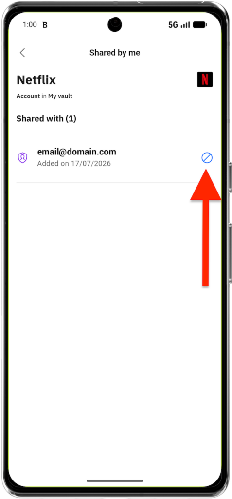Stop sharing with trusted contact