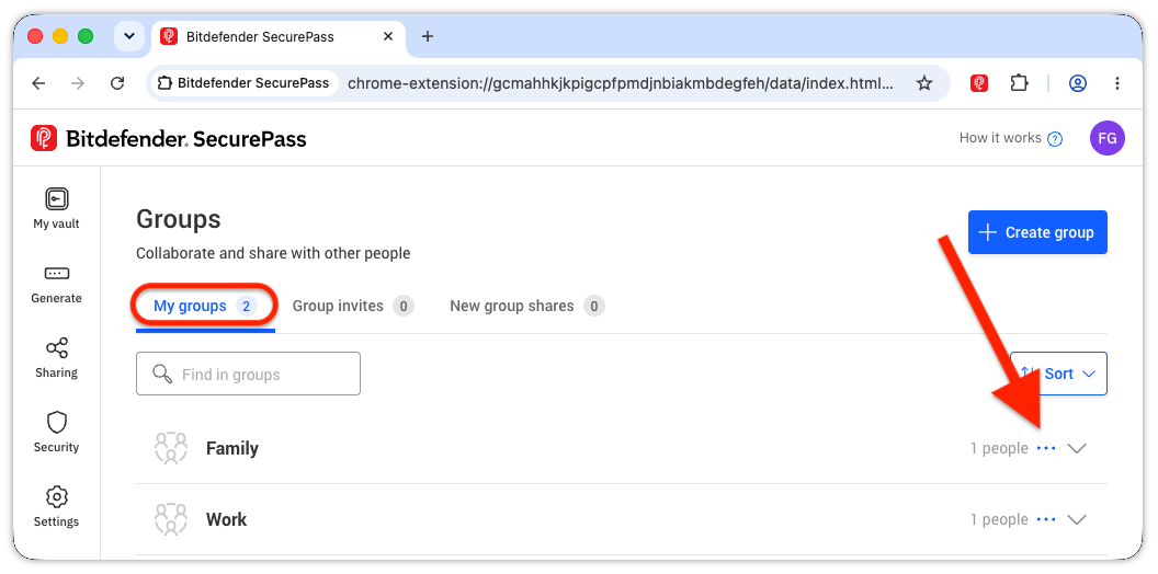 group menu