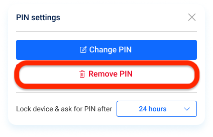 Remove PIN