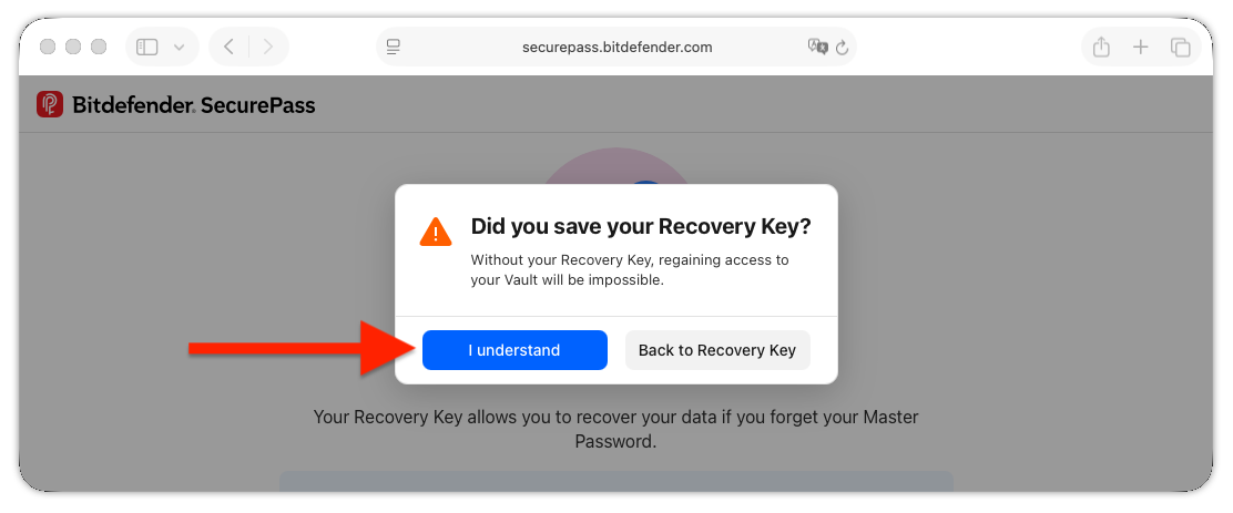 Did you save your recovery key?