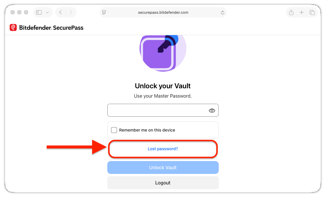 How to recover your SecurePass master password
