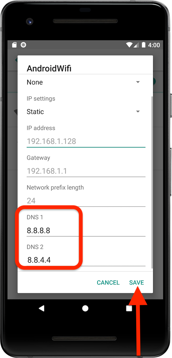How to change DNS on older Android versions