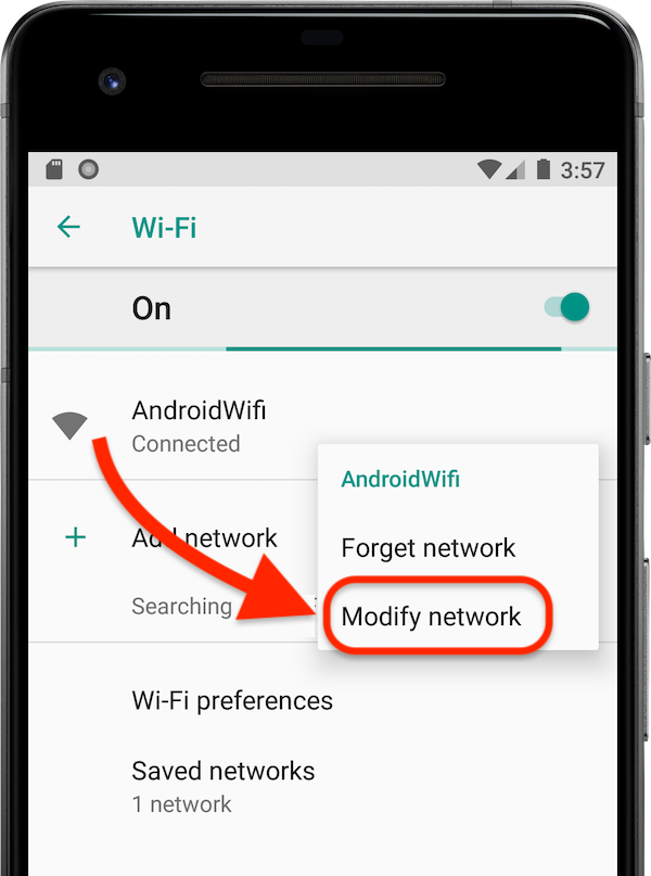 Modify network - How to change DNS on Android 8 and older